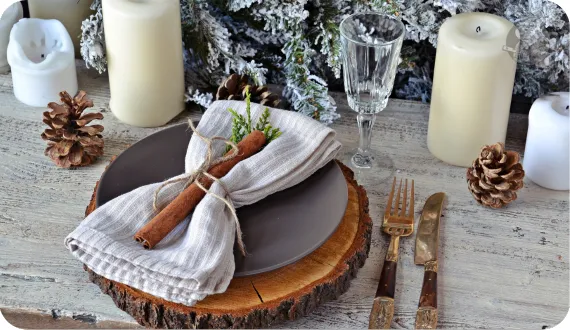 dekoracja talerza na wigilijnym stole